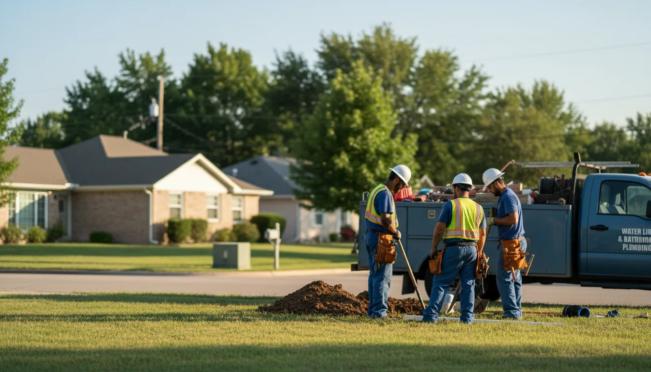 Residential water line and bathroom plumbing service in Westbrook, TX